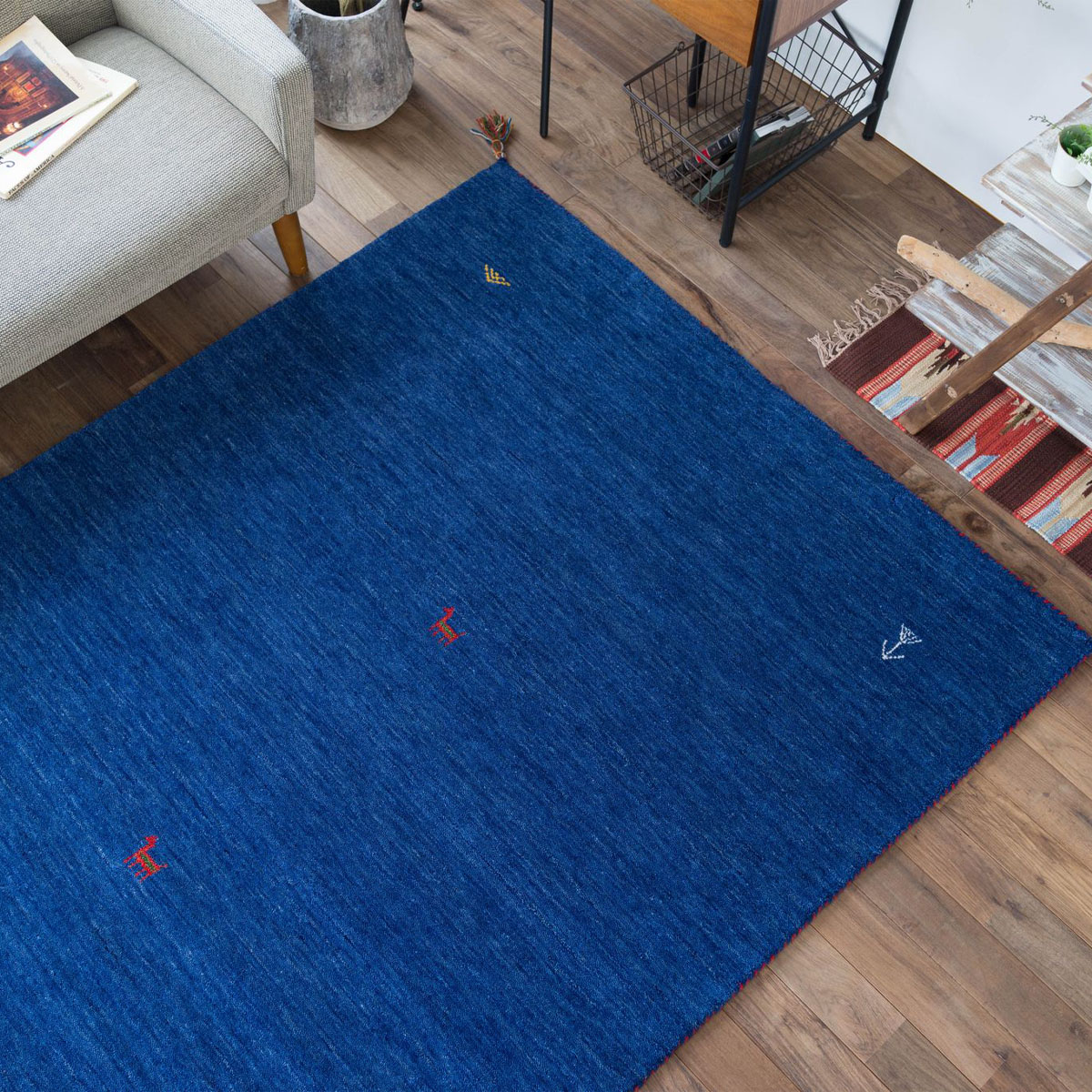 サヤンサヤン 手織り ギャベ ギャッベ ラグマット カーペット