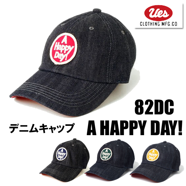 UES（ウエス） ベースボールキャップ 82DC A HAPPY DAY ワッペン