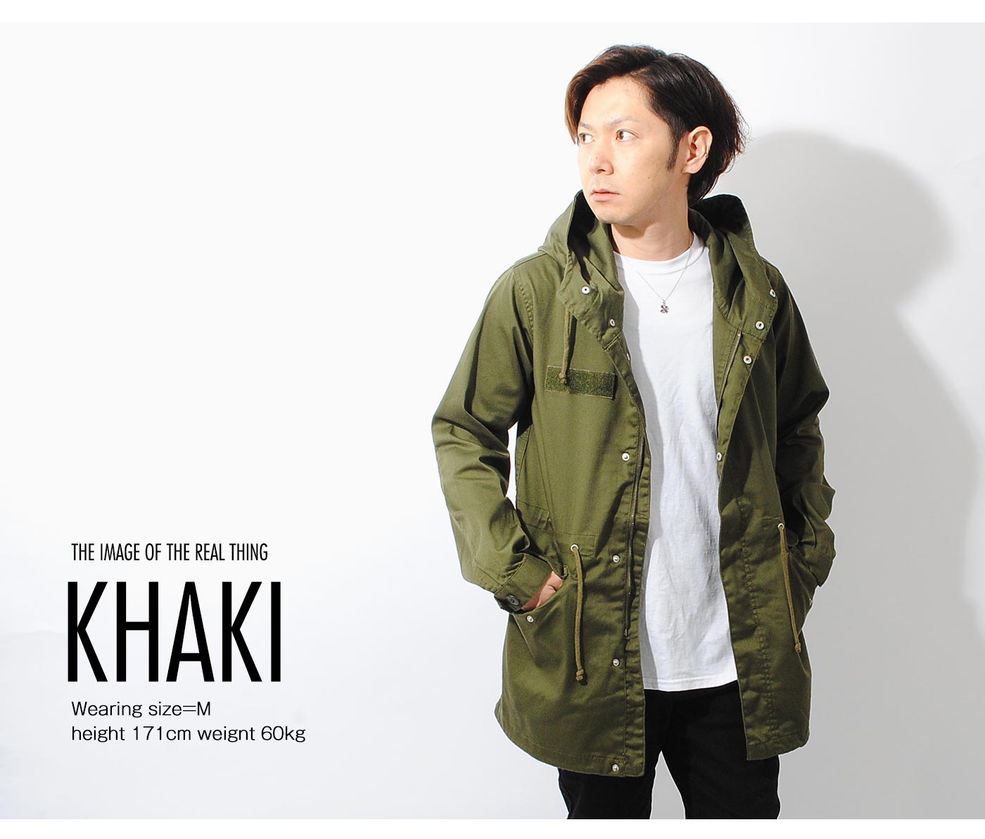 モッズコート メンズ ロング ミリタリージャケット 長袖 ストレッチ M