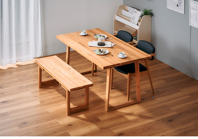 ダイニングセット 4人掛け 4点セット オーク無垢材 ベンチ ダイニング