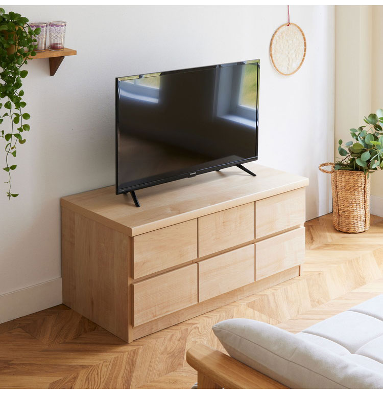 日本製 完成品 ローチェスト 2段 テレビ台 TV台 小物 衣類 収納 角丸