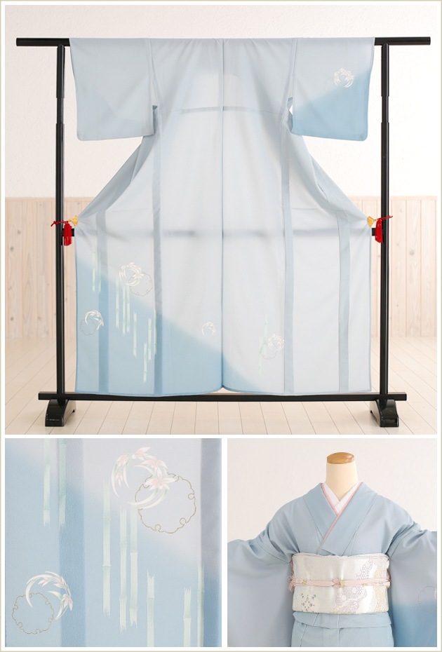 単衣 訪問着レンタル sh1014 夏用 着物レンタル フルセット ママ 母親