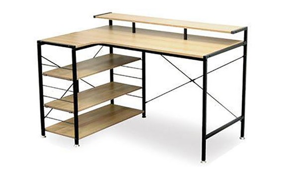 パソコンデスク L字型 120cm 机 書斎 おしゃれ 棚 コンパクト 学習机