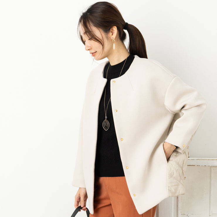 SALE40)(7〜13号)ダンボール ニット × キルト 高密度 タフタ 異素材