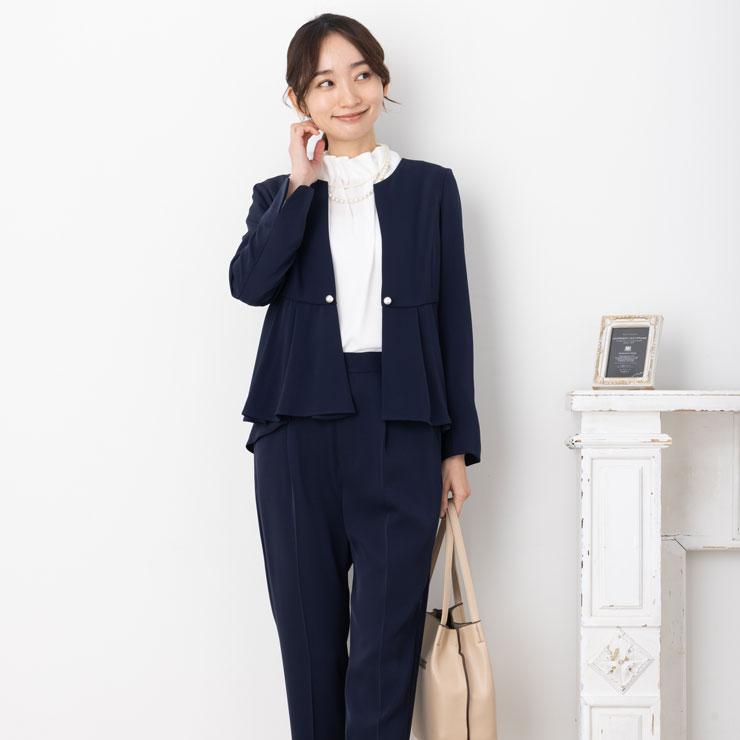 パンツ スーツ レディース セレモニー 入学式 ママスーツ 卒業式 合繊