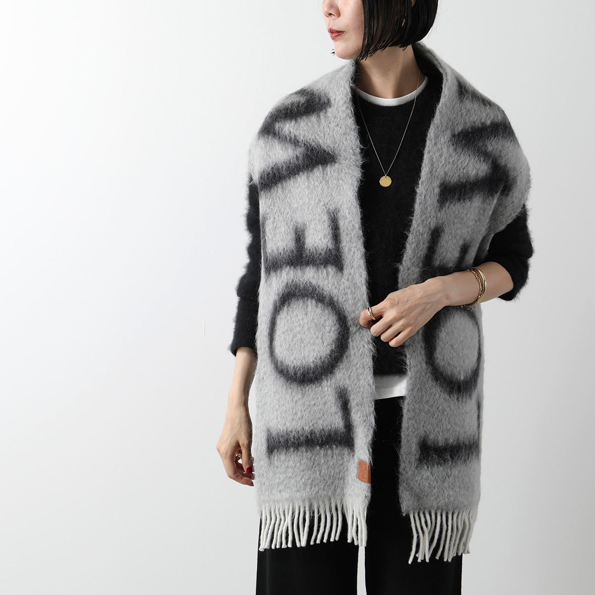 LOEWE（ロエベ） マフラー F811257X03 レディース モヘア ウール ロゴ