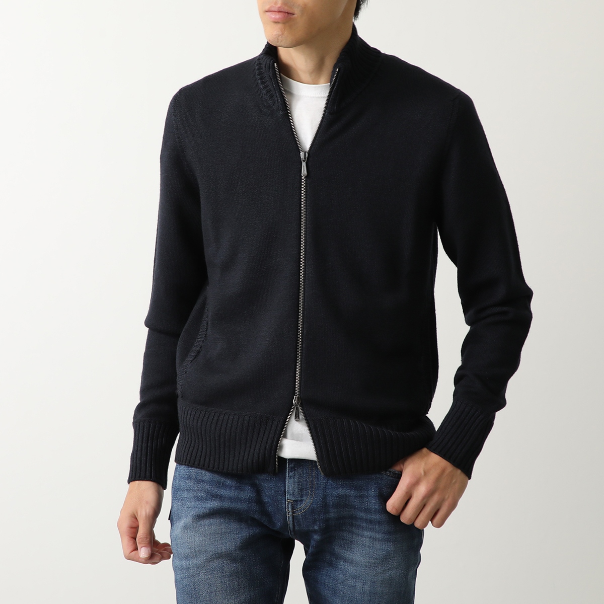DRUMOHR（ドルモア） ジップアップニット D8M202AL メンズ ウール リブ