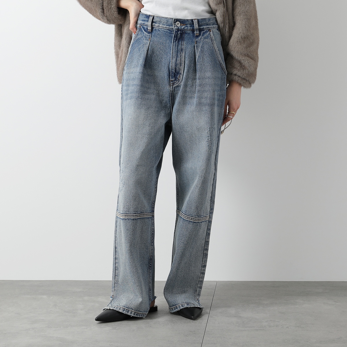 YENN イエン デニムパンツ HIGH RISE TUCK WIDE PANTS Y222-31010 Y253
