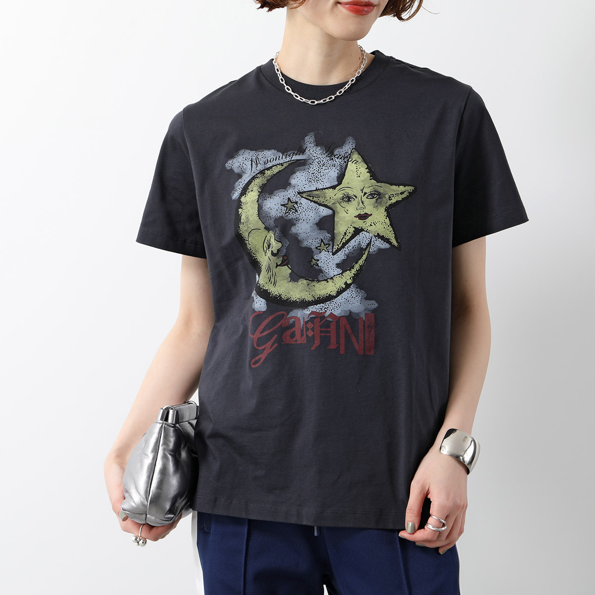 GANNI（ガニー） 半袖 Tシャツ Basic Jersey Relaxed T-shirt T4058