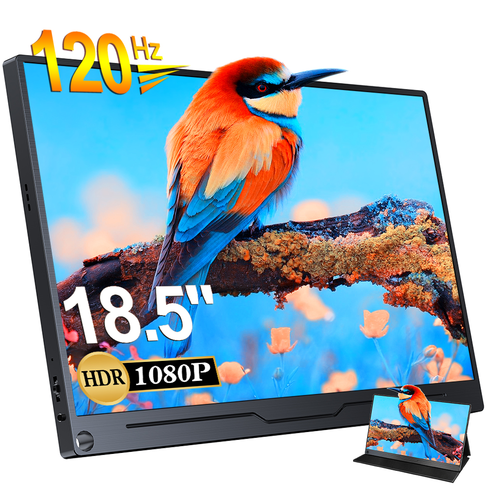丸穴設計 1080P 120Hz 大画面】EVICIV 18.5インチ モバイルモニター