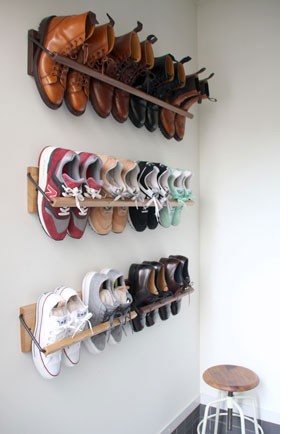 Sneaker wall スニーカーウォール ： SW-450TM タモ無垢材 (約2足収納