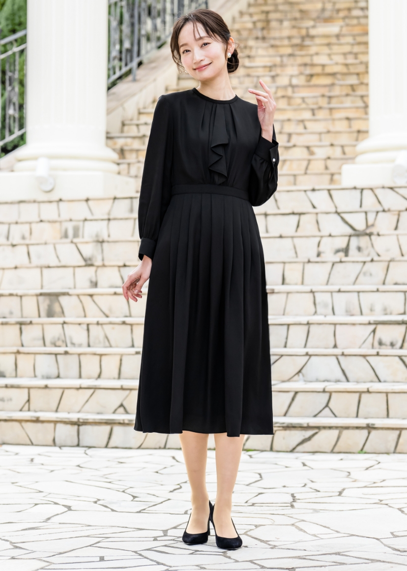 ワンピース レディース プリーツ フレア きれいめ 大人 ロング