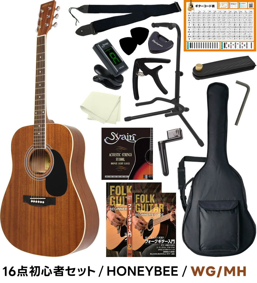 アコースティックギター 初心者セット 16点 W-15/F-15 アコギ 入門