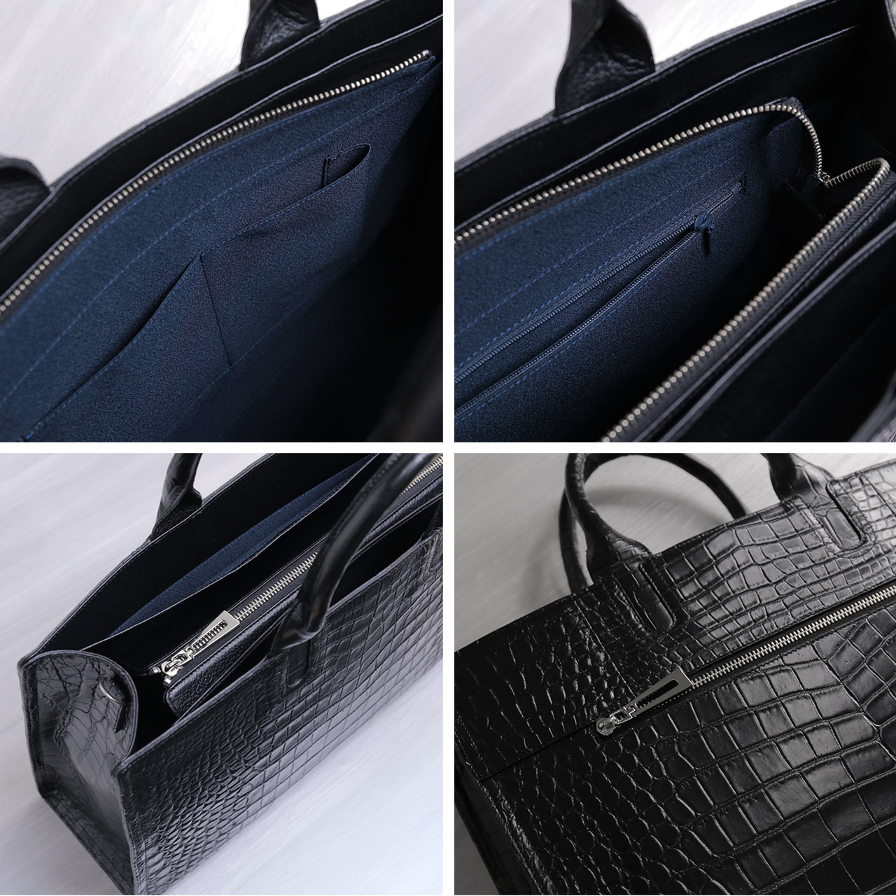 クロコダイル ビジネスバッグ メンズ 日本製 センター取り 2WAY