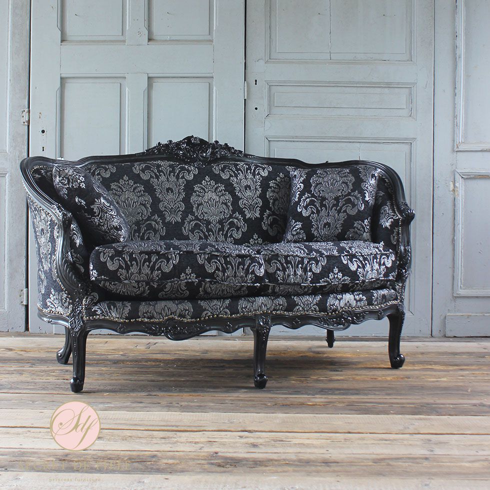 イタリアン ソファ 2人掛け アンティーク ロココ 姫系 猫脚 PUレザー