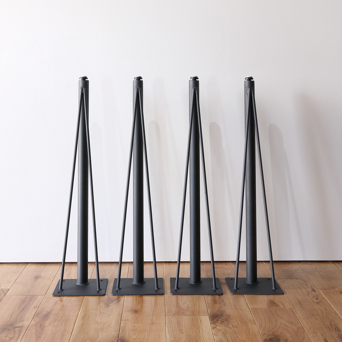 職人家具 古材 中古足場板ダイニングテーブル180 斜め脚ブラック