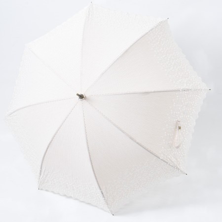 日傘 母 長傘 刺繍 レース 布製 遮光 アンティーク 花柄 ストライプ