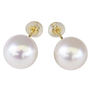 パール ピアス 18金 18k 普段使い 真珠 大珠 9mm あこや本真珠