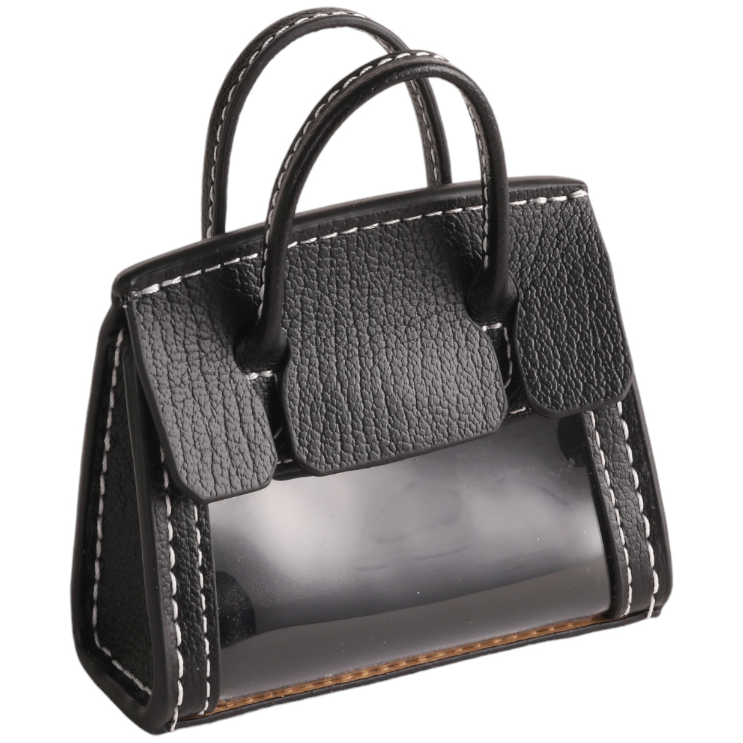 ミニバッグ風 スマートキーケース 本革 レディース クリア 窓付き