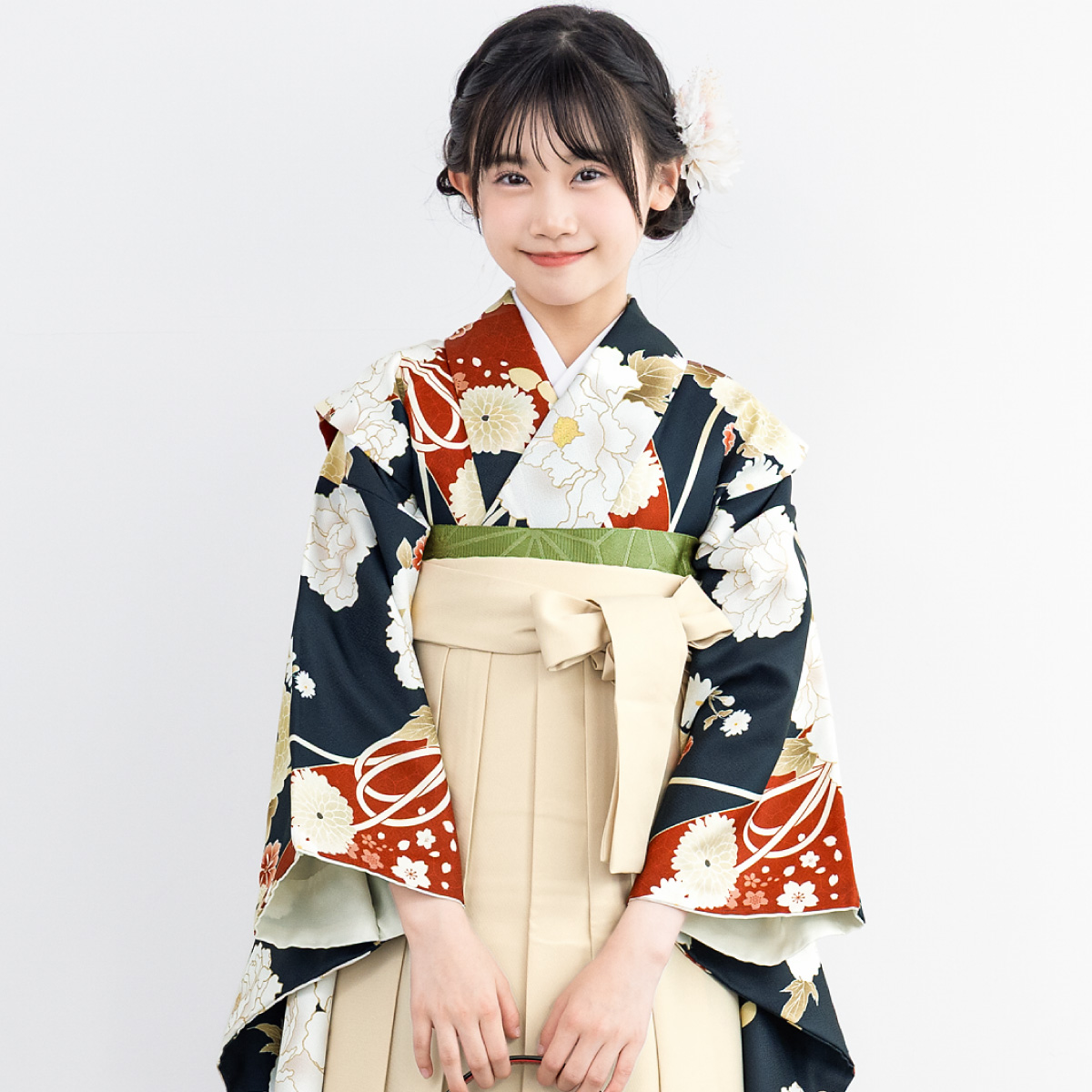 SOUBIEN（創美苑） 袴セット 卒業式 小学生 女の子 ジュニア 白 赤 青