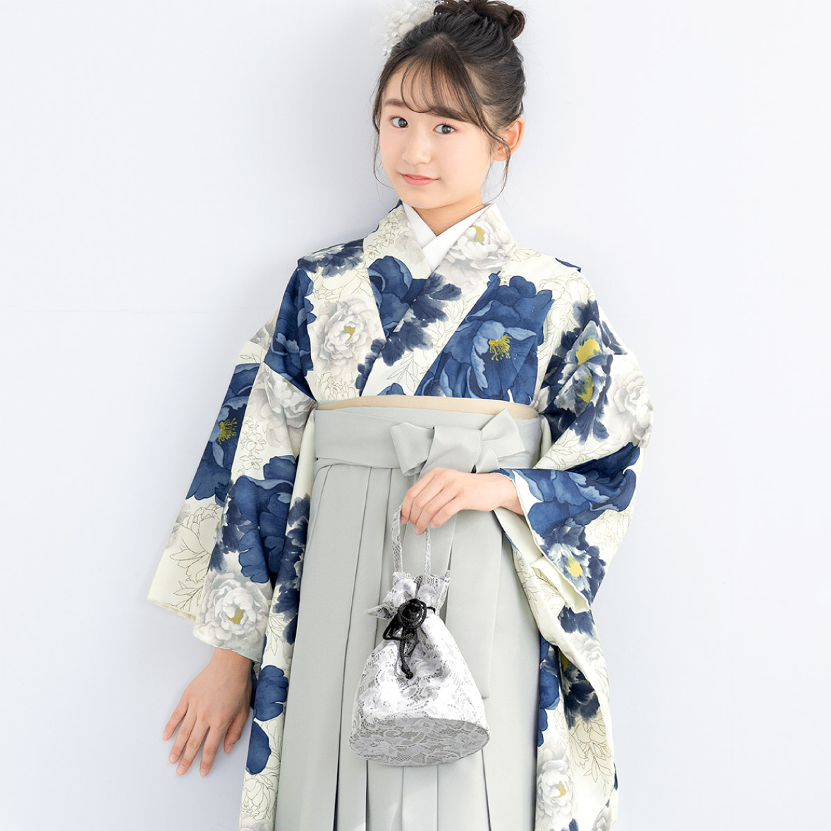 SOUBIEN（創美苑） 袴セット 卒業式 小学生 女の子 ジュニア 白 紺