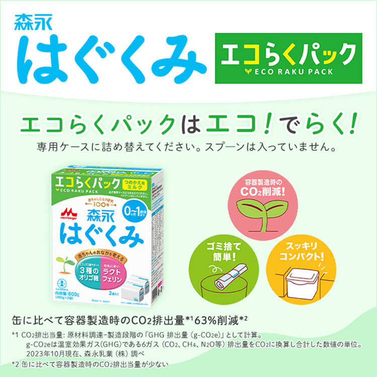 森永 はぐくみ エコらくパック はじめてセット ( 400g×2袋入