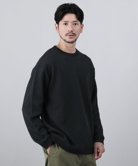 スウェット トレーナー メンズ ジャガード クルーネック プルオーバー