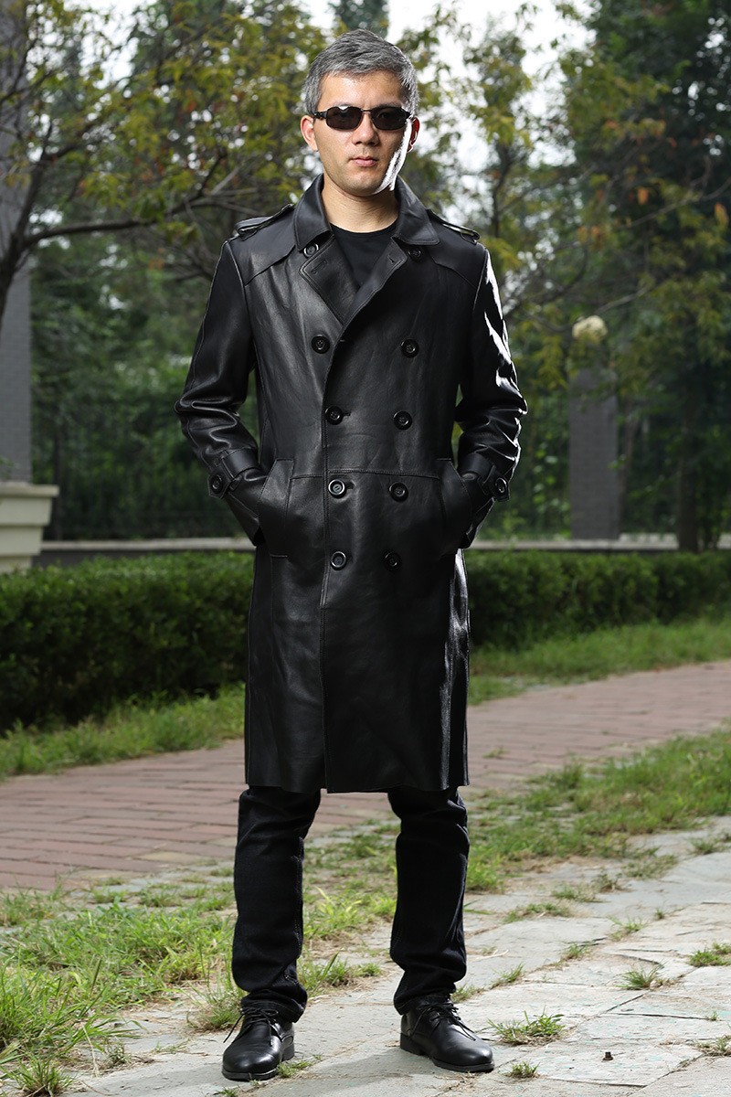 レザーコート 本革 ラム革コート 膝丈 ロングコート トレンチコート