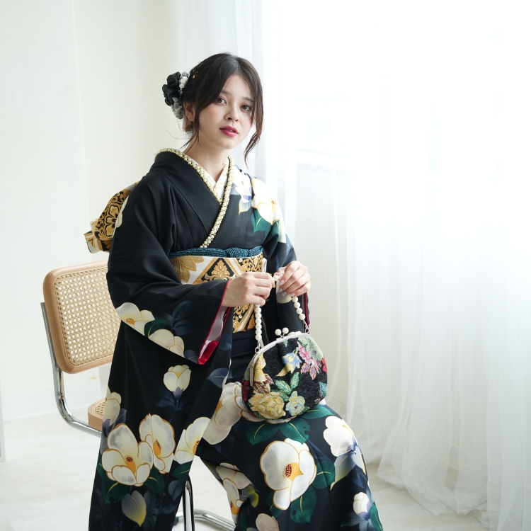 レンタル 振袖 成人式 21点セット 古典柄 レトロ アンティーク系 結婚