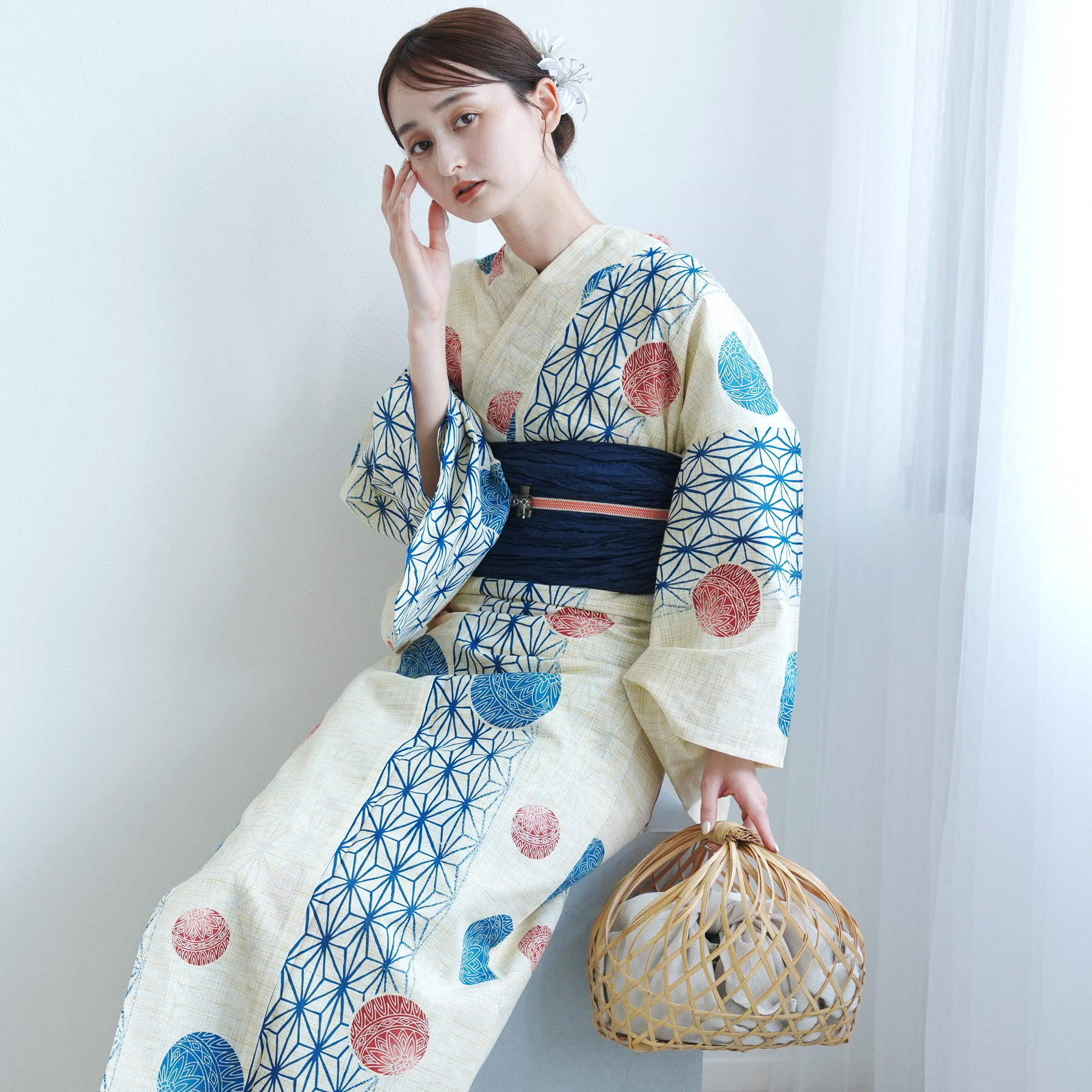 utatane 浴衣 レディース セット 浴衣/帯/下駄 3点セット フリーサイズ