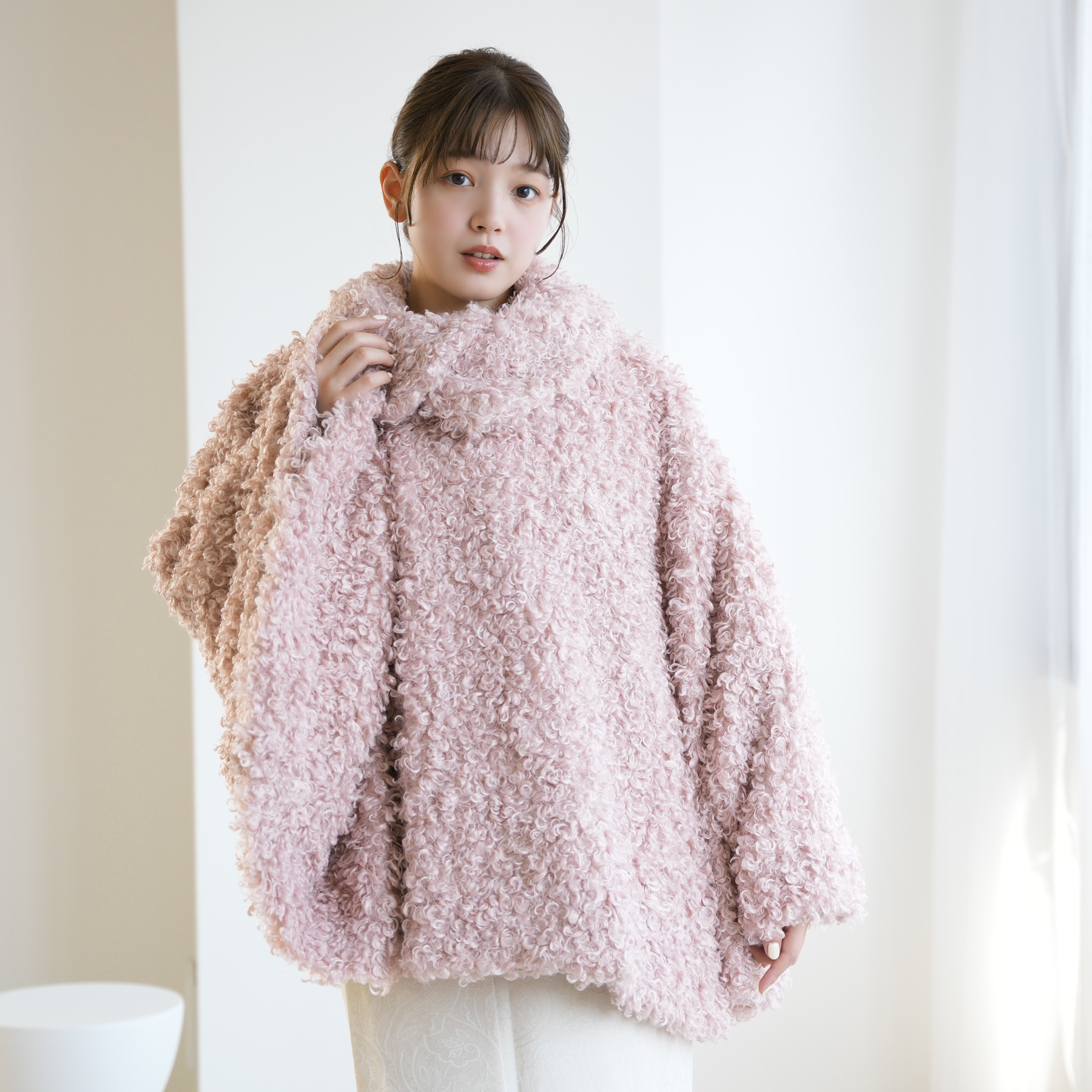 着物コート ケープ 冬 レディース ニコアンティーク プードルファー