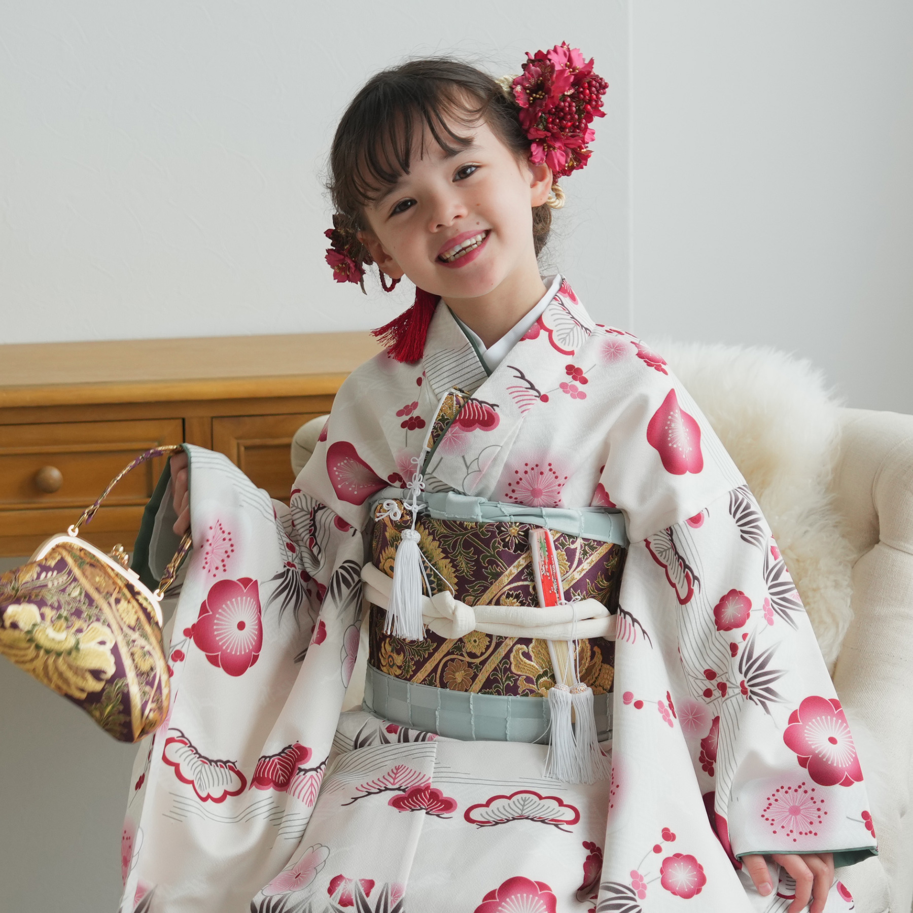 七五三 着物 7歳 振袖 フルセット 購入 ひよこ商店 女の子 四つ身 元禄