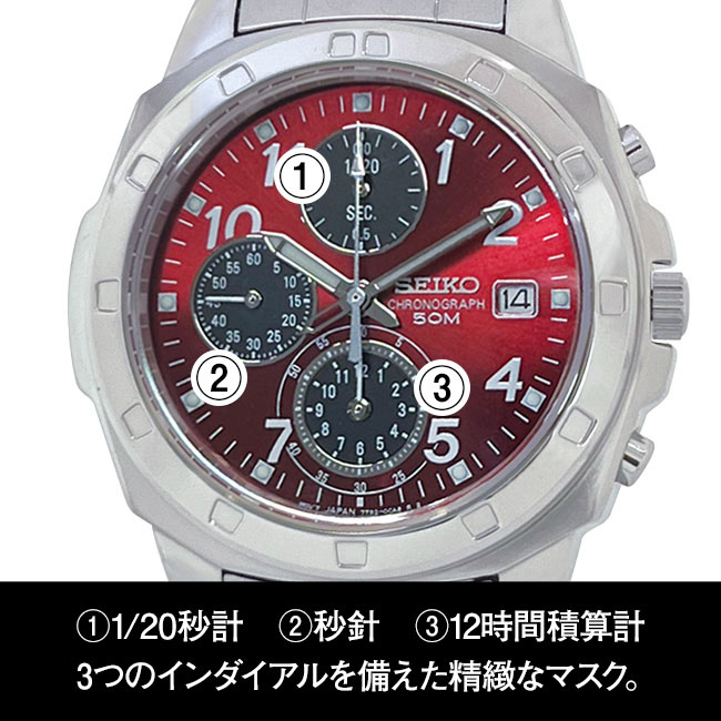 SEIKO（セイコー） クロノグラフ アラビア数字文字盤 （海外モデル