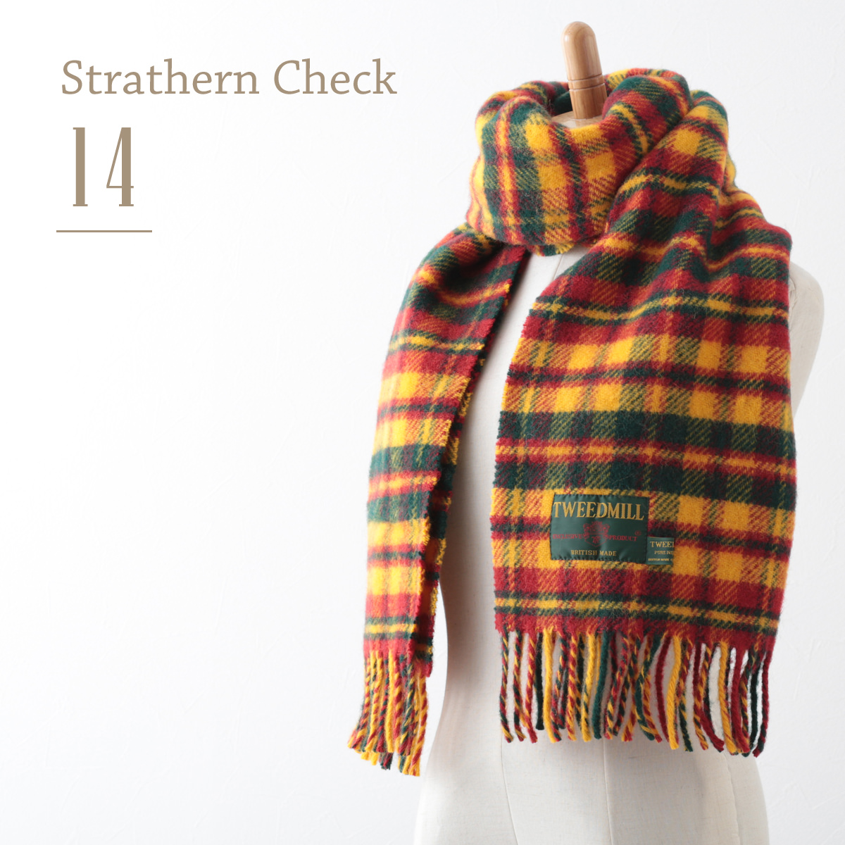 TWEED MILL（ツイードミル） 183×48cm マフラー ストール スカーフ 12