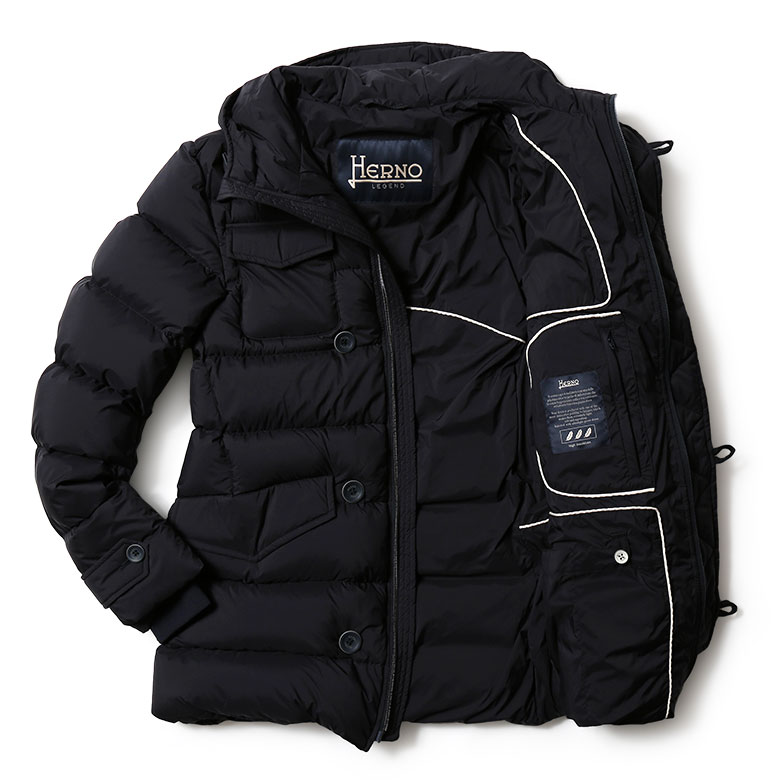 HERNO（ヘルノ） メンズ ダウンジャケット ミドル丈 フード フーディー