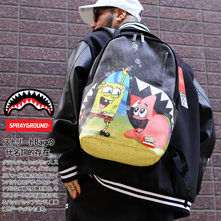 SPRAY GROUND × スポンジボブ リュック バックパック レザー 大きめ 大