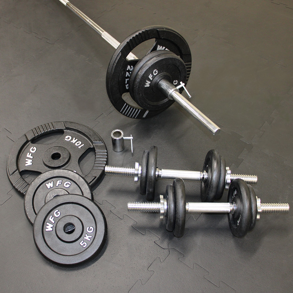 WILD FIT（ワイルドフィット） バーベルダンベルセット 70kg アイアン