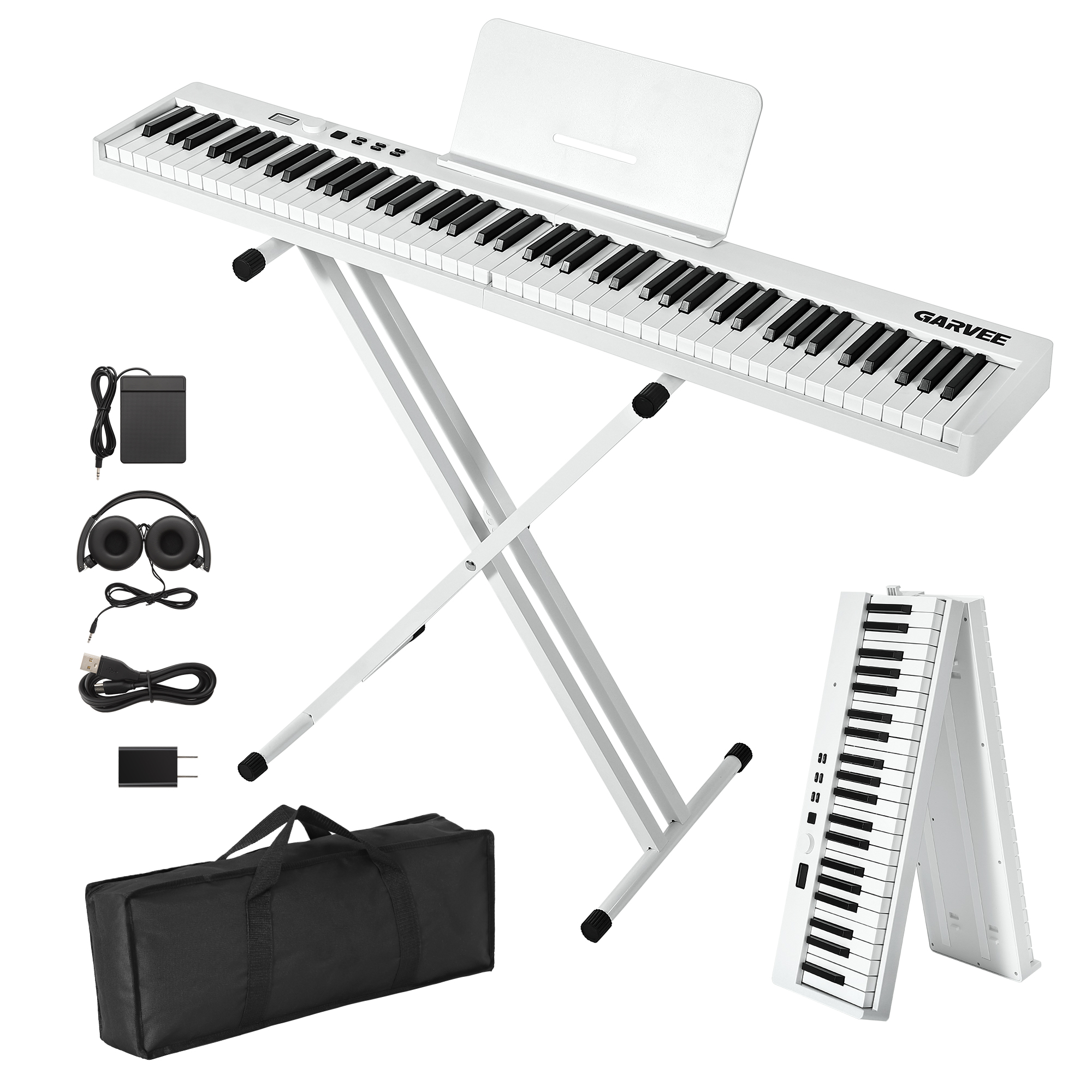 電子ピアノ 88鍵盤 スタンド付き キーボード ピアノタッチ 折りたたみ