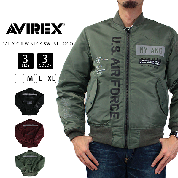 AVIREX（アヴィレックス） スウェットMA1 REFLECT STENCIL MA-1 FLIGHT