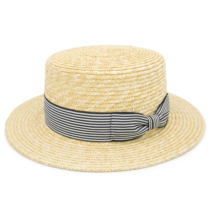 カンカン帽 レディース 麦わら帽子 ハット 春夏 ストローハット : 帽子