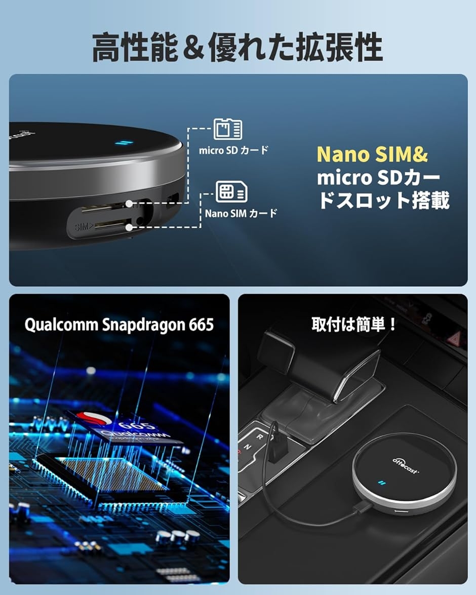 オットキャスト OttoAibox P3 Lite CarPlay アダプター Android Car