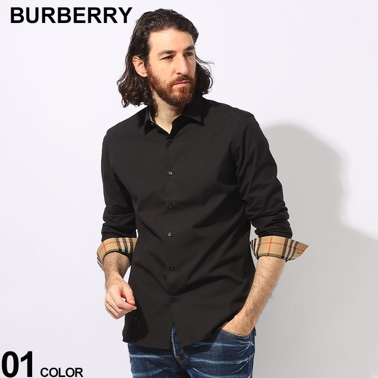 BURBERRY（バーバリー） 襟＆袖裏チェック ロゴ刺繍 レギュラーカラー