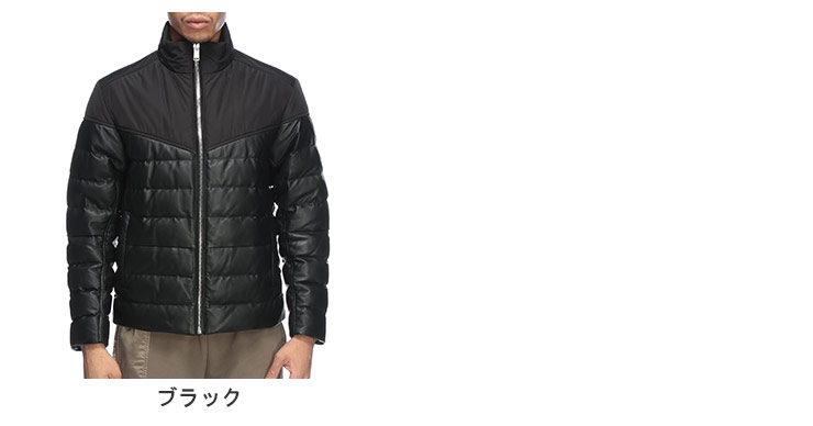 HUGO BOSS（ヒューゴ・ボス） ブルゾン メンズ ロゴ レザー 切り替え