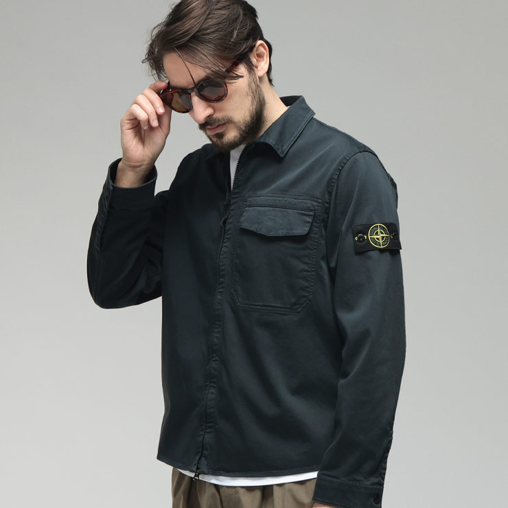 STONE ISLAND（ストーン アイランド） メンズ シャツジャケット 袖ロゴ