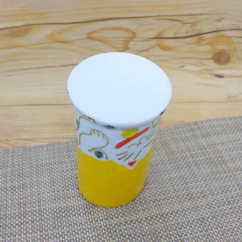 箸立て 有田焼 波佐見焼 招き猫箸たて（黄色） 便利 ネコ 猫柄｜和食器