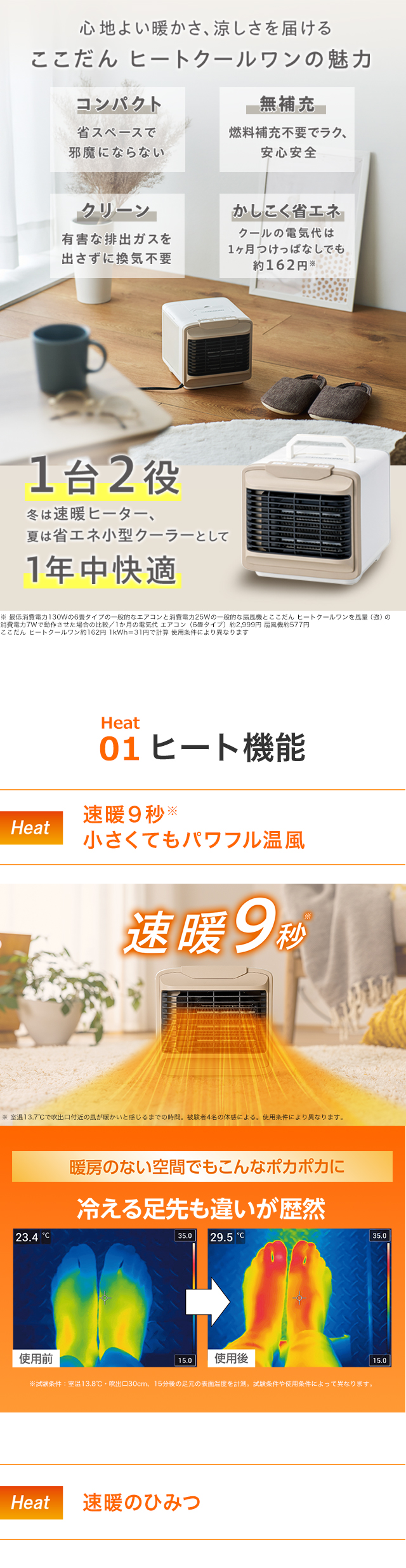 ショップジャパン（Shop Japan） ここだん ヒートクールワン 2個セット