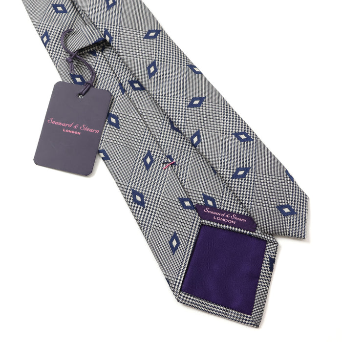 Seaward & Stearn】グレンチェック×ダイヤ小紋ネクタイ【Made in GBR