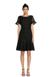 Buy Online FOCUS by Shani — Embroidered Lace Fit & Flare Dress in