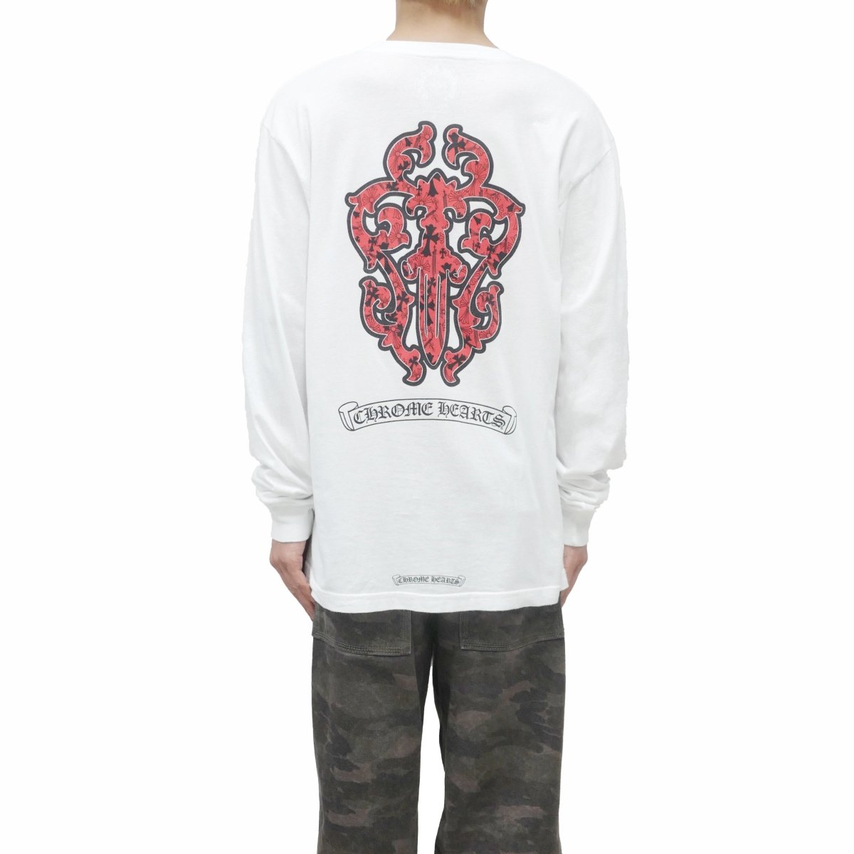 Chrome Hearts Red Dagger White Long Sleeve T-Shirt Tee - SRM