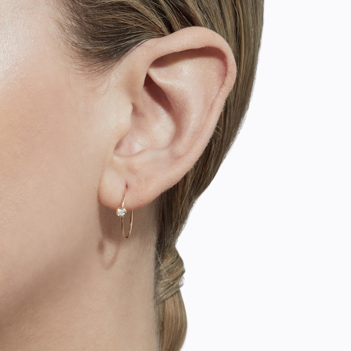 One-Stone Hoop Pierce 02 - SHIHARA